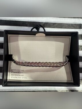 Silver stainless steel waterproof men’s Chain Bracelet